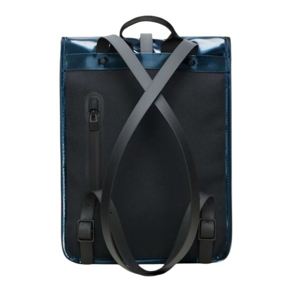Sleek Metallic Blue Rolling Rucksack mini - Picture 4 of 4